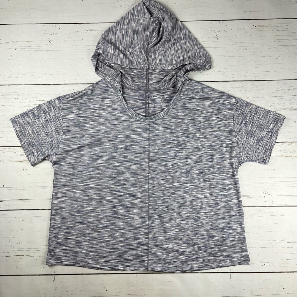 LIVI Crop Scoop-Neck Spacedye Hoodie 14/16
